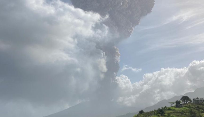 La Soufrière Volcano Erupts