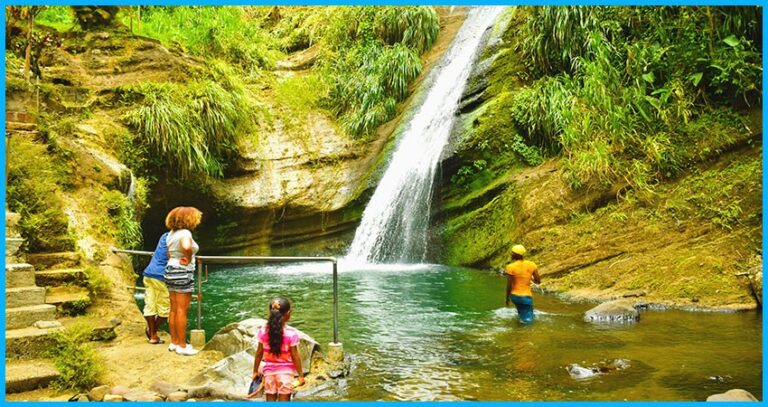 Exploring Heavenly Caribbean Waterfall and Rainforest